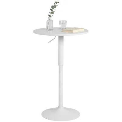 CLP Stehtisch rund 60cm Lamoni, Bartisch stufenlos höhenverstellbar, 360° drehbar, Bistrotisch mit stabilem Metallgestell und Bodenschutz