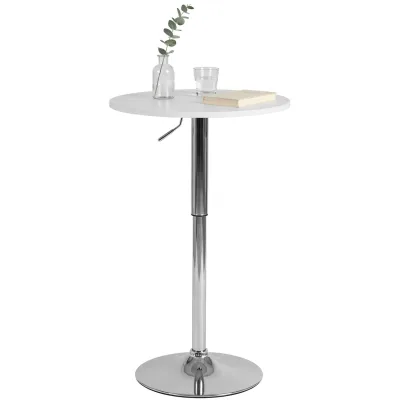 CLP Stehtisch rund 60cm Lamoni, Bartisch stufenlos höhenverstellbar, 360° drehbar, Bistrotisch mit stabilem Metallgestell und Bodenschutz