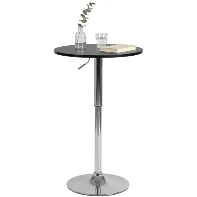 CLP Stehtisch rund 60cm Lamoni, Bartisch stufenlos höhenverstellbar, 360° drehbar, Bistrotisch mit stabilem Metallgestell und Bodenschutz