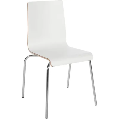 CLP Stuhl stapelbar Gahanna, Stapelstuhl aus Formholz mit HPL-Laminat, Stahlgestell verchromt belastbar bis 150 kg, Esszimmer und Büro