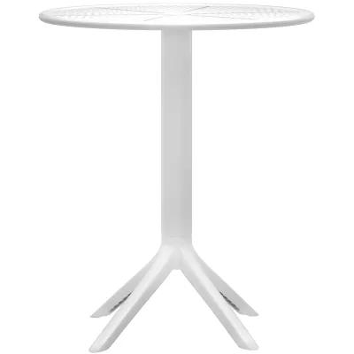 CLP Gartentisch Lacota rund 60 cm, aus wetterfestem, UV-beständigem Kunststoff, ideal als Balkontisch und Terrassentisch für 2 bis 4 Personen