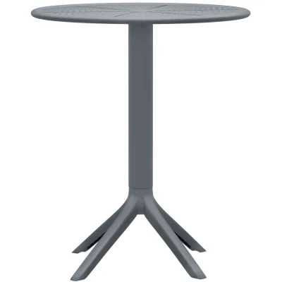 CLP Gartentisch Lacota rund 60 cm, aus wetterfestem, UV-beständigem Kunststoff, ideal als Balkontisch und Terrassentisch für 2 bis 4 Personen