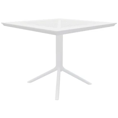 CLP Gartentisch Lenval 80 x 80 cm wetterfester Balkontisch mit UV-beständiger Oberfläche, eckiger Bistrotisch für Balkon, Terrasse und Garten