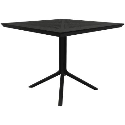 CLP Gartentisch Lenval 80 x 80 cm wetterfester Balkontisch mit UV-beständiger Oberfläche, eckiger Bistrotisch für Balkon, Terrasse und Garten