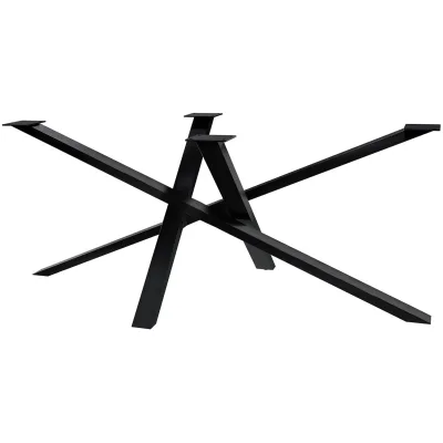 CLP Tischbeine Metall schwarz Finney, Tischkufen für DIY-Esstische, Tischgestell aus pulverbeschichtetem Stahl, Höhe 72 cm