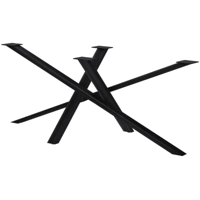 CLP Tischbeine Metall schwarz Finney, Tischkufen für DIY-Esstische, Tischgestell aus pulverbeschichtetem Stahl, Höhe 72 cm