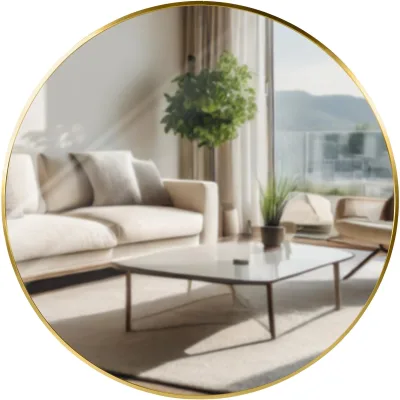 CLP Wandspiegel Elsie I Runder Spiegel in unterschiedlichen Größen I Rahmentiefe 3 cm, ideal für Wohnzimmer, Schlafzimmer oder Bad