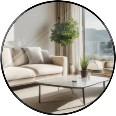 CLP Wandspiegel Elsie I Runder Spiegel in unterschiedlichen Größen I Rahmentiefe 3 cm, ideal für Wohnzimmer, Schlafzimmer oder Bad