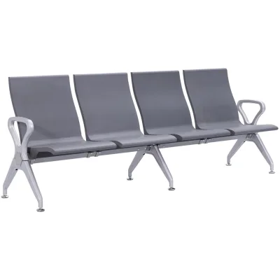 CLP Wartebank Airport-Stil Ermin, Sitzbank Flur mit Lehne, ergonomische Sitzschalen, Wartestühle mit robustem Alu-Gestell, bis 150 kg je Sitz