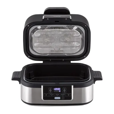 Combo Air Grill-Heißluftfritteuse 5 Programme 1500   Watt 4,5 L Grillkorb 2,5 L Frittierkorb Edelstahl
