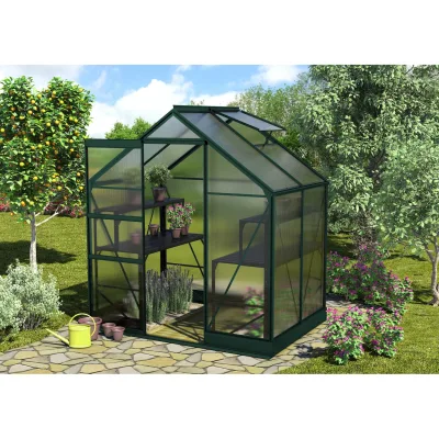 Comfort Edition Apollo 2500 HKP6mm, smaragd inkl. automatischem Fensteröffner, Alutisch und Tropschlauch für Hoch- und Frühbeet