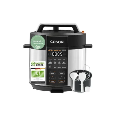 Cosori CMC-CO601-SEU Schnellkochtopf (5,7 Liter Fassungsvermögen, Keramik-Antihaftbeschichtung, 13 Garfunktionen, Temperaturbereich 25-180 ºC, Timer)