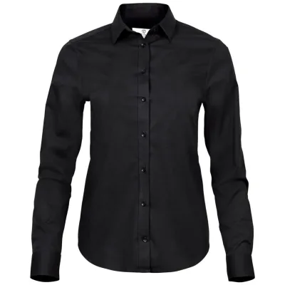 Cotton Classics-18.4025 Luxus Stretch Damen Bluse langarm L schwarz
