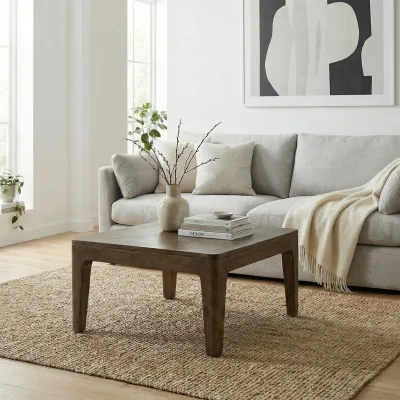 Couchtisch 60cm Mango Massivholz Walnuss Sofatisch Wohnzimmertisch Beistelltisch