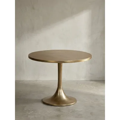 Couchtisch Klein Gold Metall Rund 60x60x46,5 cm Modern