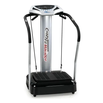 Crazy Fit Massage Fitness Vibrationsplatte inkl. Bänder Silber