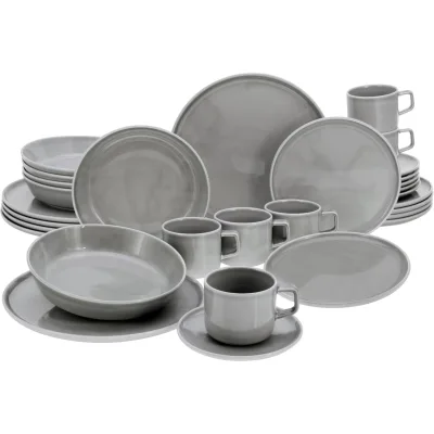 CreaTable - 24758 Chef Collection Grau, Kombiservice 30-tlg
