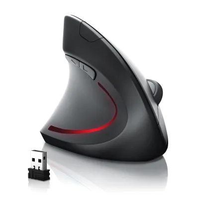 CSL ergonomische Maus, Funk, optische Funk Linkshänder Vertikal Mouse, gegen Mausarm/Tennisarm