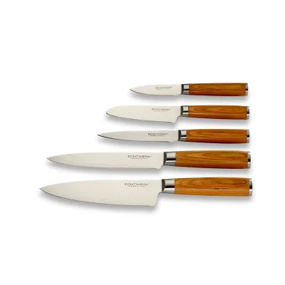 Damaszener Messer Set 5tlg (hell)