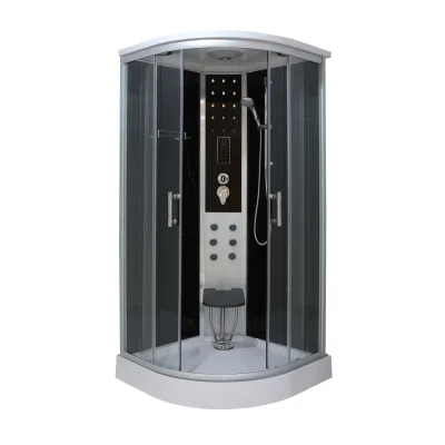XXXLutz Dampfdusche Schwarz, Chrom 90x215x90 cm