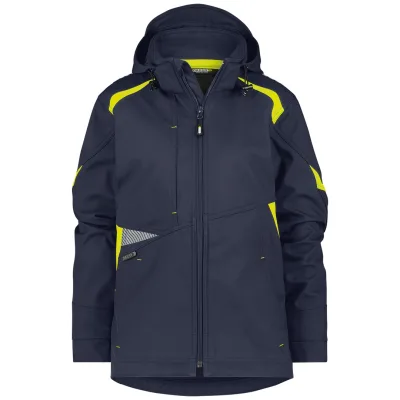 Dassy DASSY® Kalama Women Softshell-jacke für Damen PES21 STANDARD 300547 Gr. 2XL nachtblau/neongelb