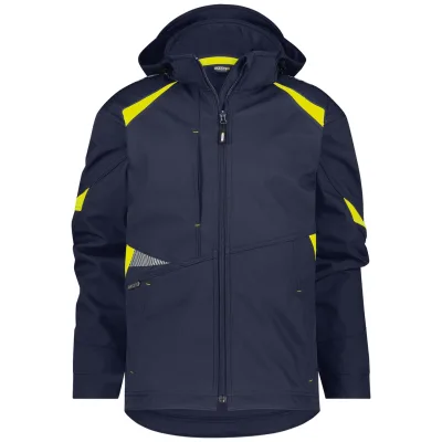Dassy Softshelljacke Kalama PES21 300522 Gr. S nachtblau/neongelb