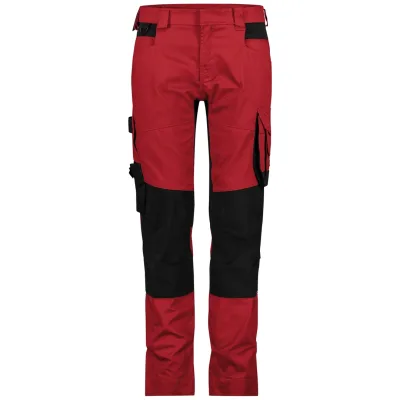 Dassy Stretch-Arbeitshose mit Kniepolstertaschen 201161 Gr. 44 rot/schwarz