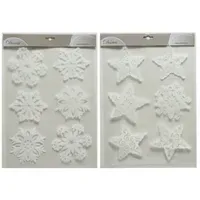 DECORIS Fensterbild Sterne, Schneeflocken 2 St./Pack.