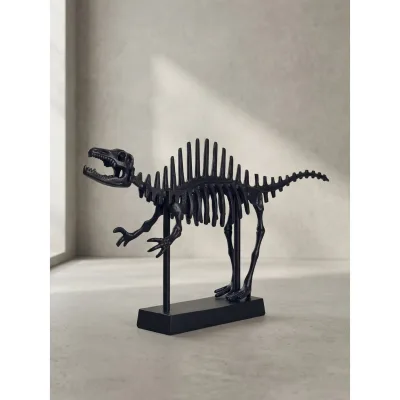 Dekofigur T-Rex Aluminium Schwarz 62 cm mit Sockel
