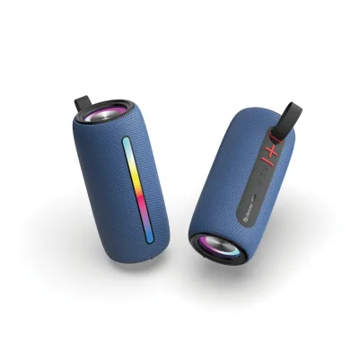 Denver BTL-360 Bluetooth-Lautsprecher, 2×50W, RGB-Beleuchtung, blau
