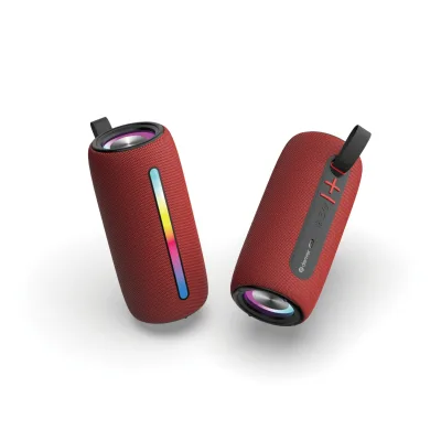 Denver BTL-360 Bluetooth-Lautsprecher, 2×50W, RGB-Beleuchtung, rot