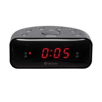 Denver CR-430 digitaler FM-Radiowecker, Dual-Alarm mit Snooze, schwarz
