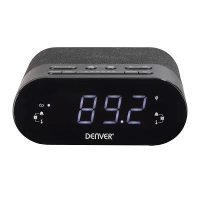 Denver CRQ-107 Radiowecker – PLL/FM, Dual Alarm, Qi-Ladung, schwarz