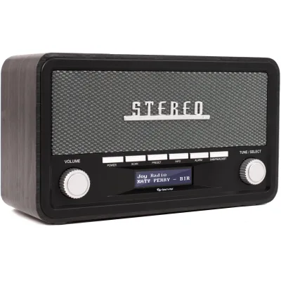 Denver DAB-18 Radio–DAB+, Bluetooth und Wecker, Holz schwarz