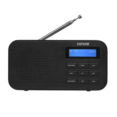 Denver DAB-42 FM-Radio– Batteriebetrieb, Dual-Alarm-Wecker, schwarz