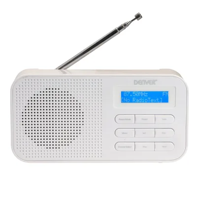Denver DAB-42 FM-Radio– Batteriebetrieb, Dual-Alarm-Wecker, weiß