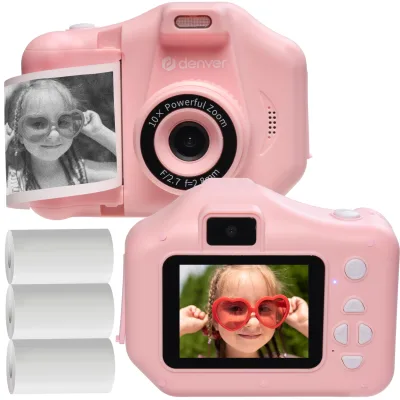 Denver KPC-1370 Kinderkamera mit Sofortdruck und Selfie-Linse, rosa