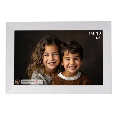 Denver PFF-1012 WiFi-Bilderrahmen– 10,1" Touchscreen, Frameo, weiß