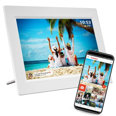 Denver PFF-1015 Digitaler WLAN-Bilderrahmen, 10.1" Touchscreen, weiß
