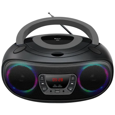 Denver TCL-212BT Boombox – CD, Bluetooth, USB, AUX LED-Lichter, grau