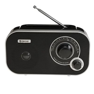 Denver TR-51 UKW Retro Radio, analog, Netz- & Batteriebetrieb, schwarz