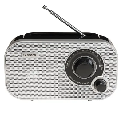 Denver TR-51 UKW Retro Radio, analog, Netz- & Batteriebetrieb, weiß