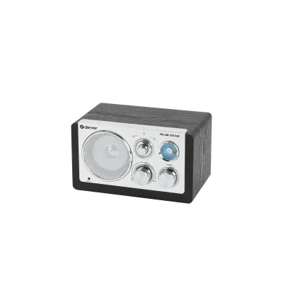 Denver TR-63 Retro Radio, AM/FM Analog, AUX, tragbar, Batterie oder Netzbetrieb, schwarz