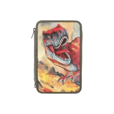 Depesche 3-Fach Federtasche mit 3D Effekt Dino World 20 x 13 cm