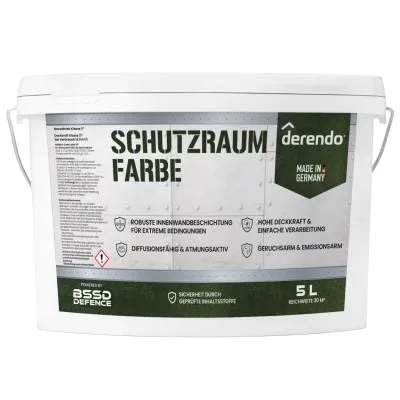 Derendo Schutzraum Wandfarbe weiß, 5l