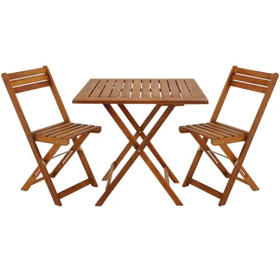 Deuba Balkonset aus Akazienholz 3-tlg.
