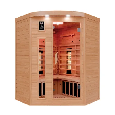 Dewello® Infrarotkabine Infrarotsauna LAKEFIELD 140cm x 140cm inkl. 5 Vollspektrumstrahler, 4 Karbonstrahler, 3 Personen