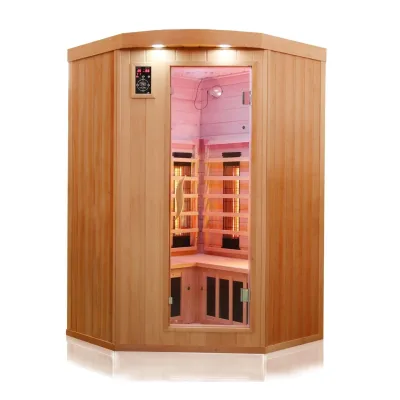 Dewello® Infrarotkabine Infrarotsauna LAKEFIELD 2 120cm x 120cm inkl. 5 Vollspektrumstrahler, 5 Karbonstrahler, LED