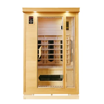 Dewello® Infrarotkabine WINDSOR 120x100cm, inkl. 5 Keramikstrahler, Bodenstrahler und Zubehör, 1 Person   Infrarotsauna
