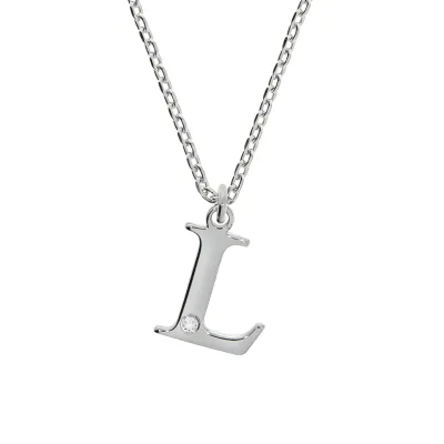 Diamonds by Ellen K. Halskette Silber 925 mit 1x Diamant 0,008ct. Buchstabe